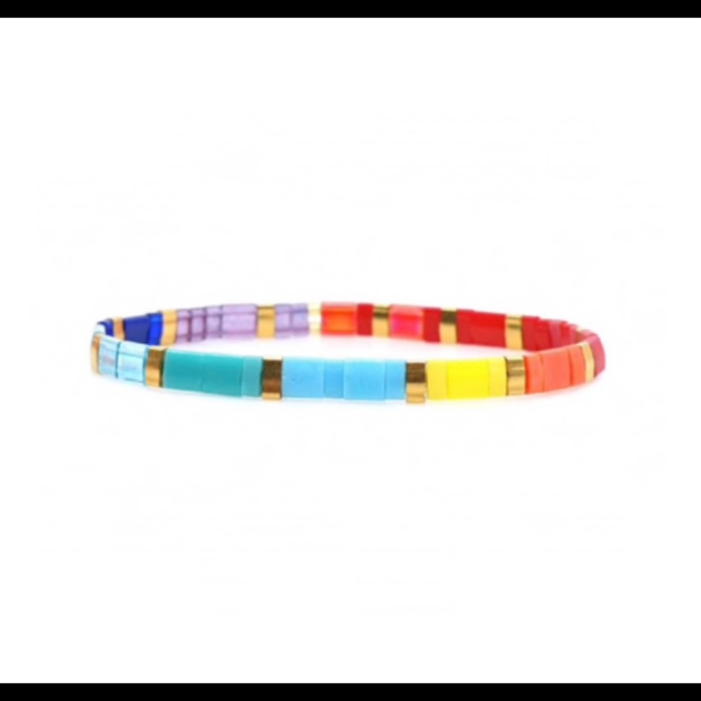 Rainbow Tila bracelet